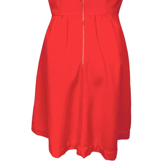 Maeve Red Dress with Sheer Panel and Criss Cross Neckline sz 0 - Picture 13 of 16